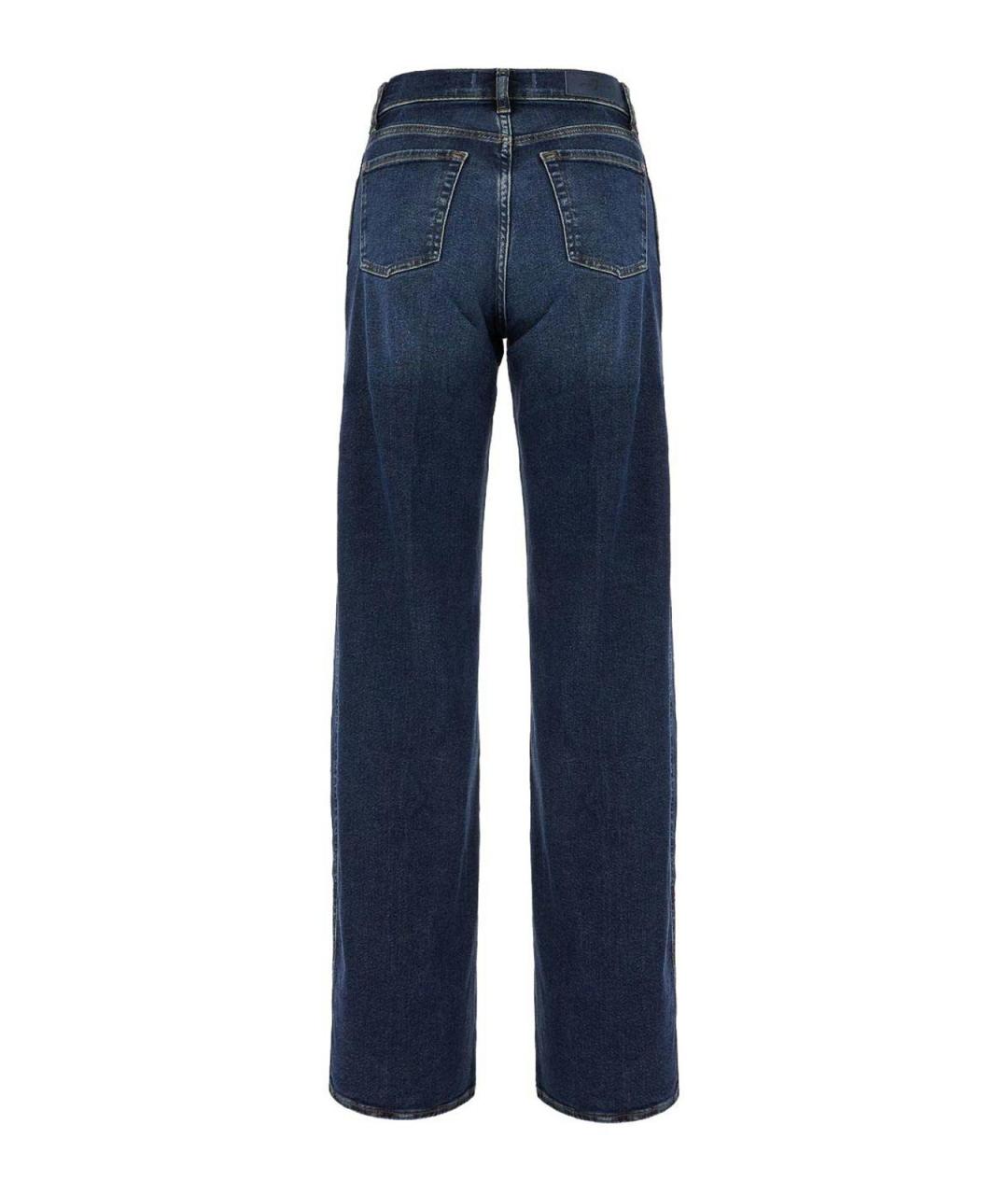 7 FOR ALL MANKIND Синие хлопковые прямые джинсы, фото 2