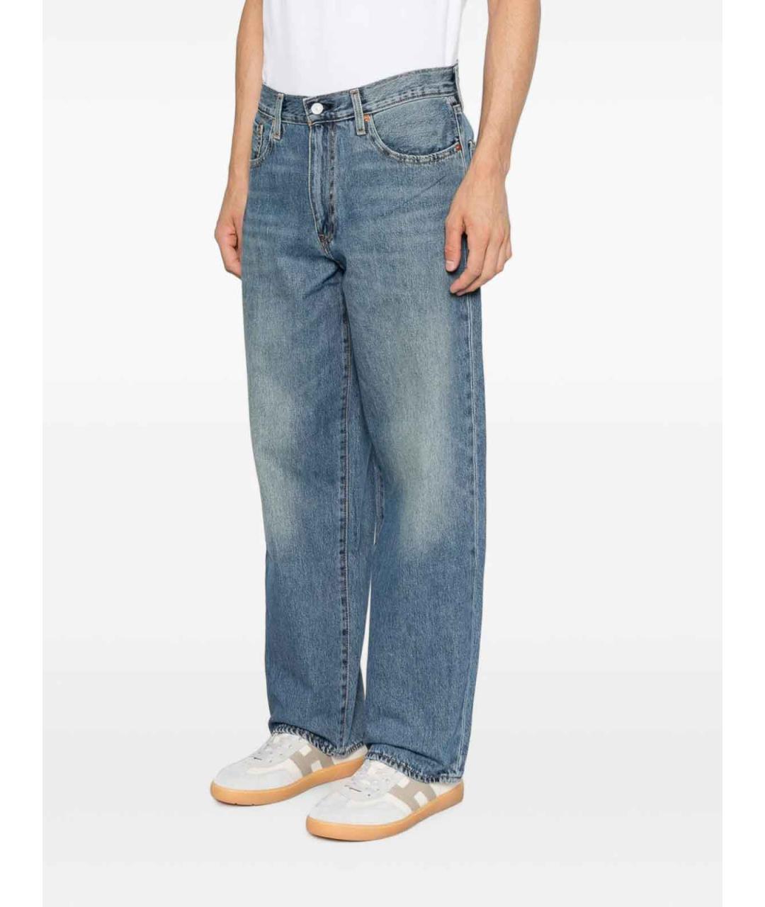 LEVI'S Синие хлопковые прямые джинсы, фото 2