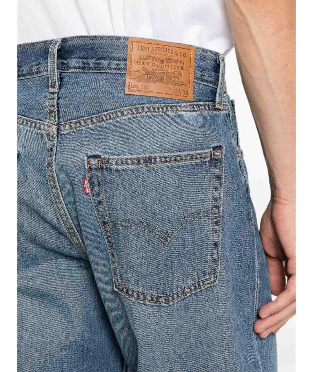 LEVI'S Синие хлопковые прямые джинсы, фото 5