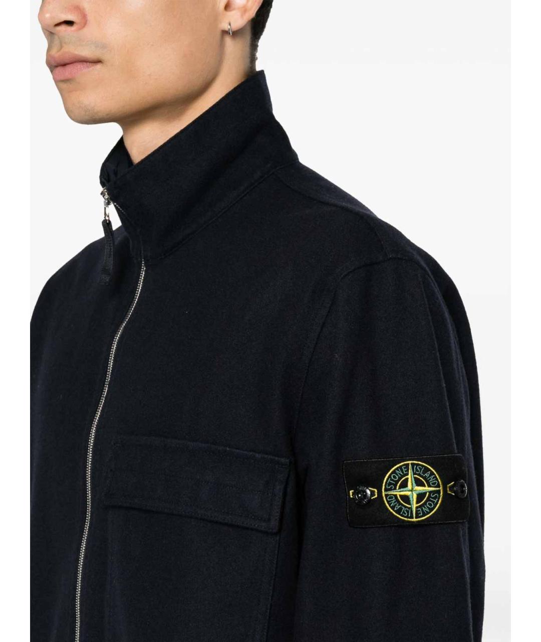 STONE ISLAND Темно-синяя полиамидовая куртка, фото 5