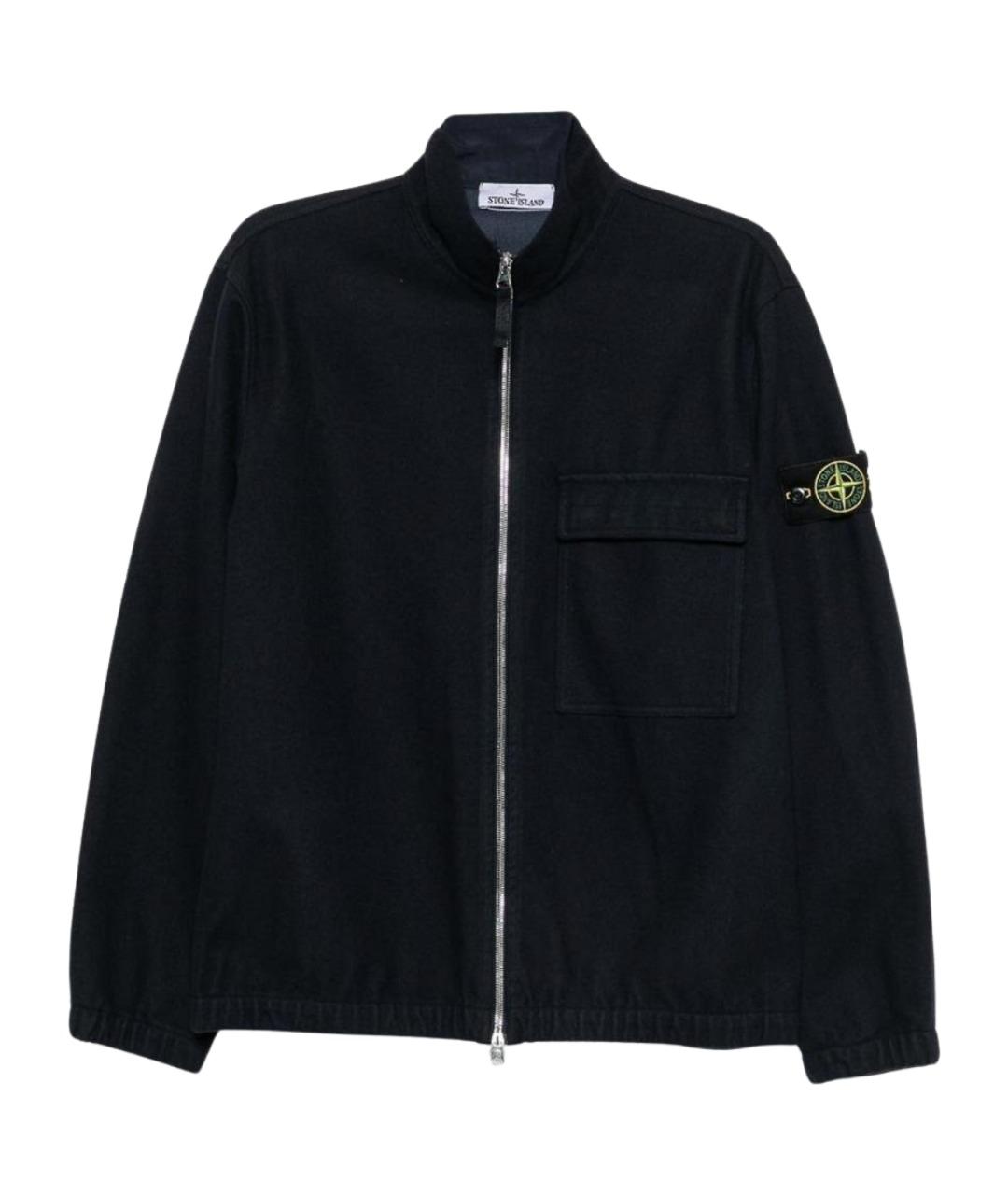 STONE ISLAND Темно-синяя полиамидовая куртка, фото 1