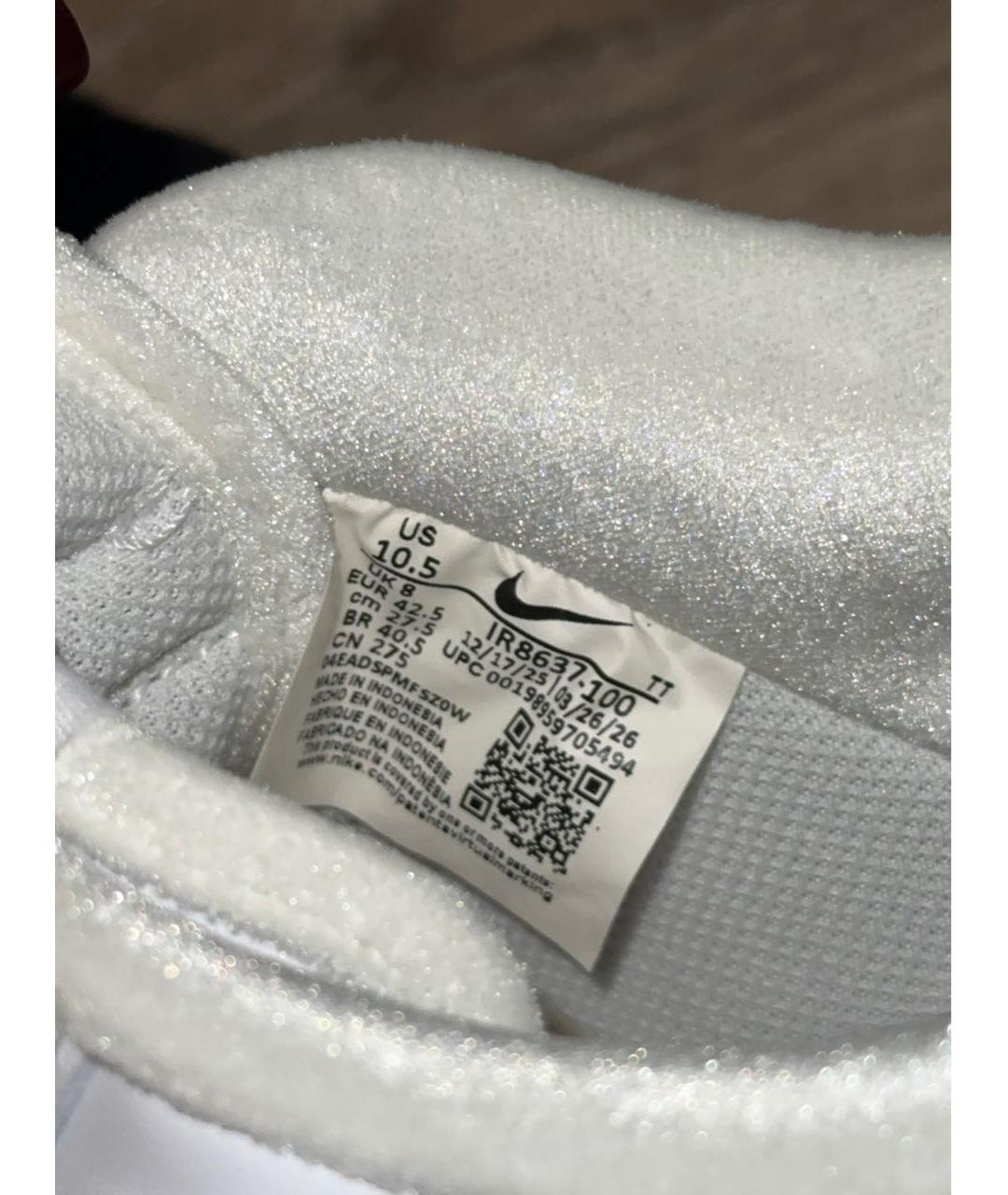 NIKE Белые кроссовки из искусственной кожи, фото 6