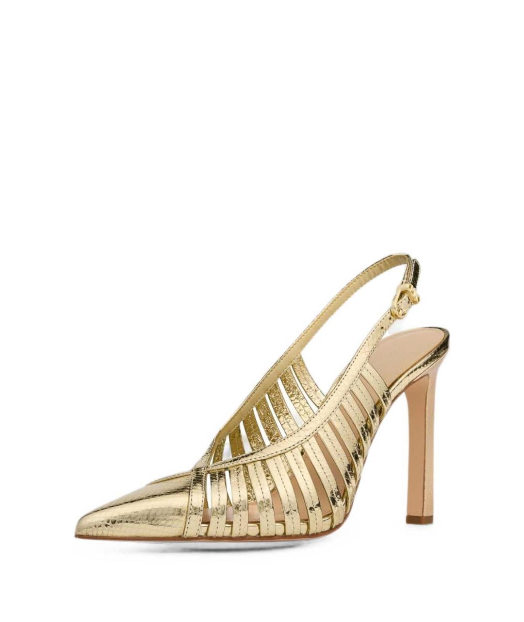 MICHAEL KORS Золотые кожаные туфли, фото 4