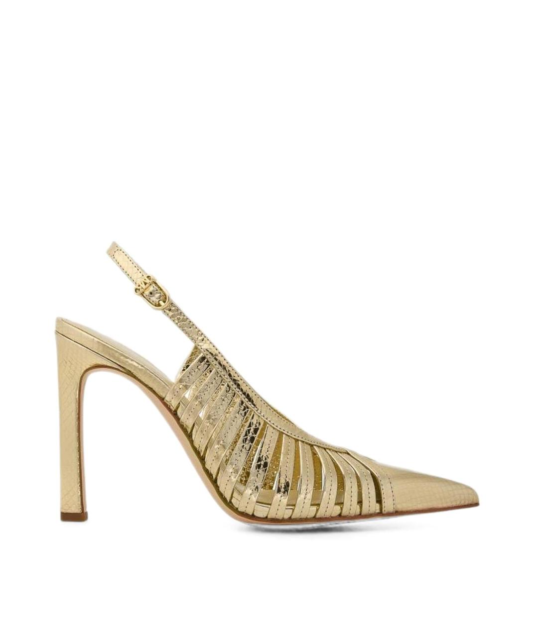 MICHAEL KORS Золотые кожаные туфли, фото 1