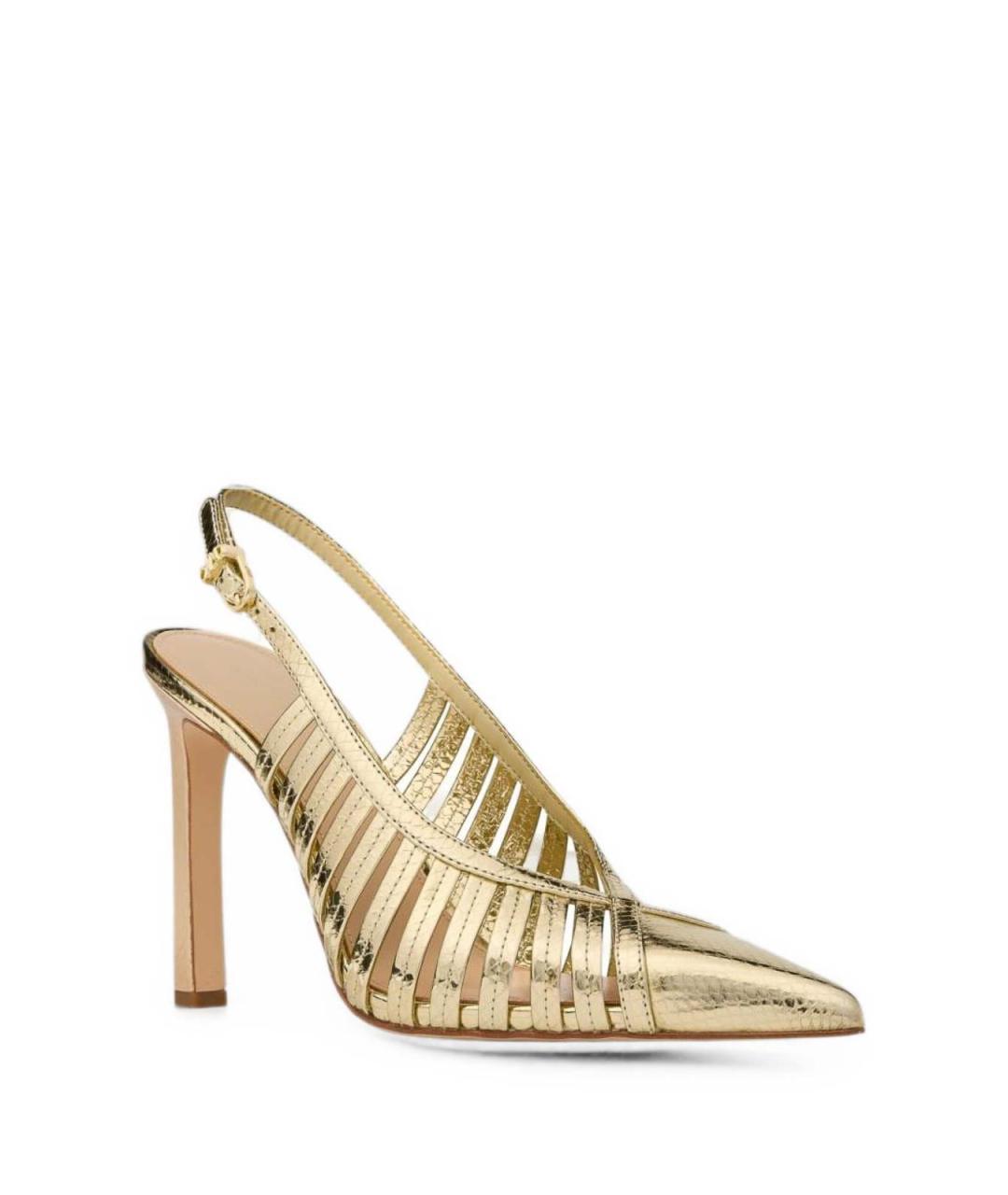 MICHAEL KORS Золотые кожаные туфли, фото 3