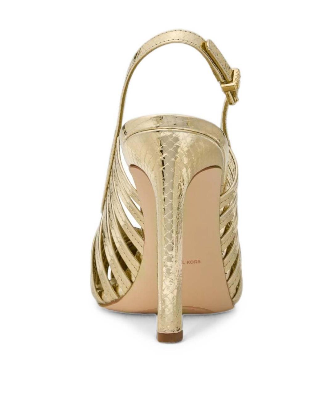 MICHAEL KORS Золотые кожаные туфли, фото 2