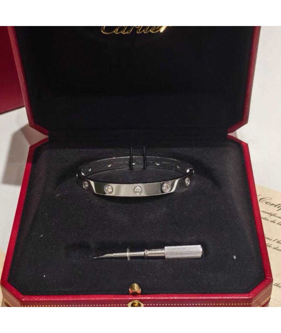 CARTIER Серебряный браслет из белого золота, фото 3