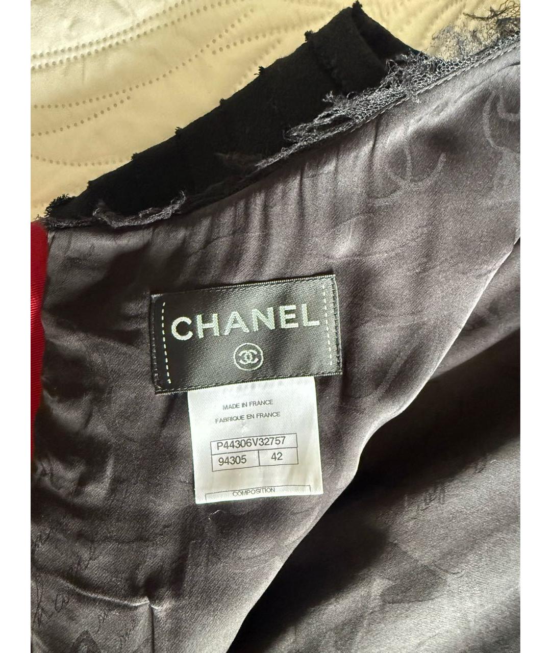 CHANEL Черное шерстяное коктейльное платье, фото 3