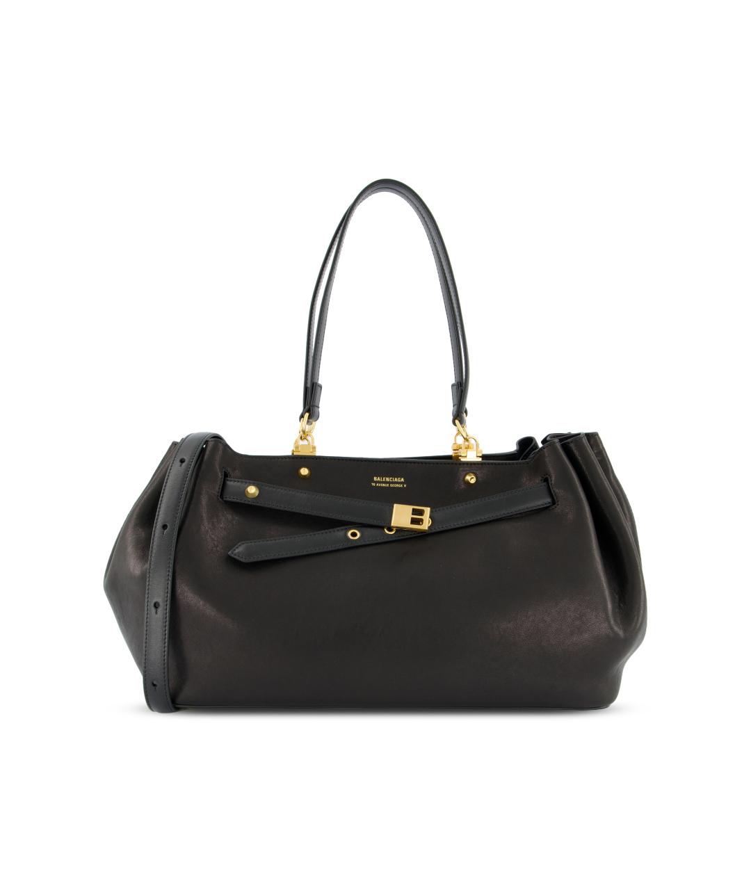 BALENCIAGA Черная кожаная сумка тоут, фото 5