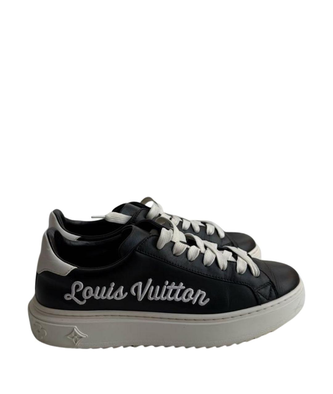 LOUIS VUITTON Черные кожаные кеды, фото 1
