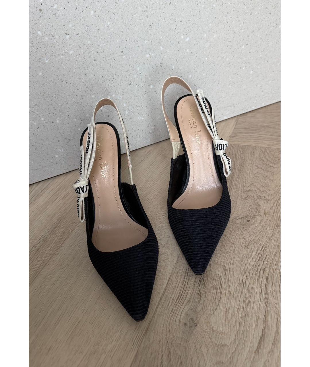 CHRISTIAN DIOR Черные текстильные туфли, фото 2