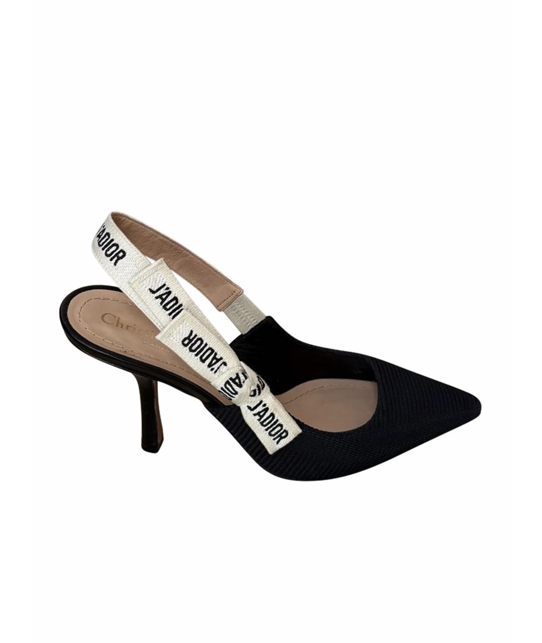 CHRISTIAN DIOR Черные текстильные туфли, фото 1