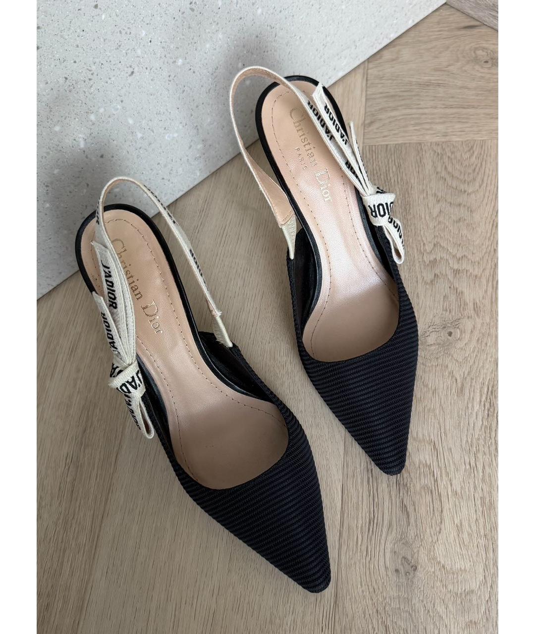 CHRISTIAN DIOR Черные текстильные туфли, фото 4