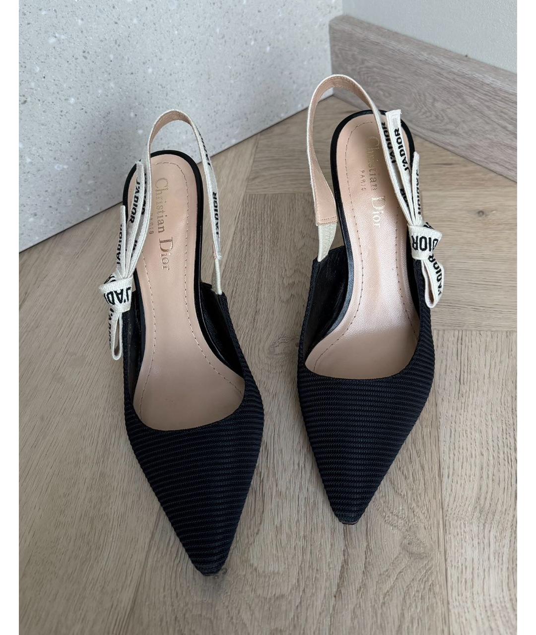 CHRISTIAN DIOR Черные текстильные туфли, фото 3
