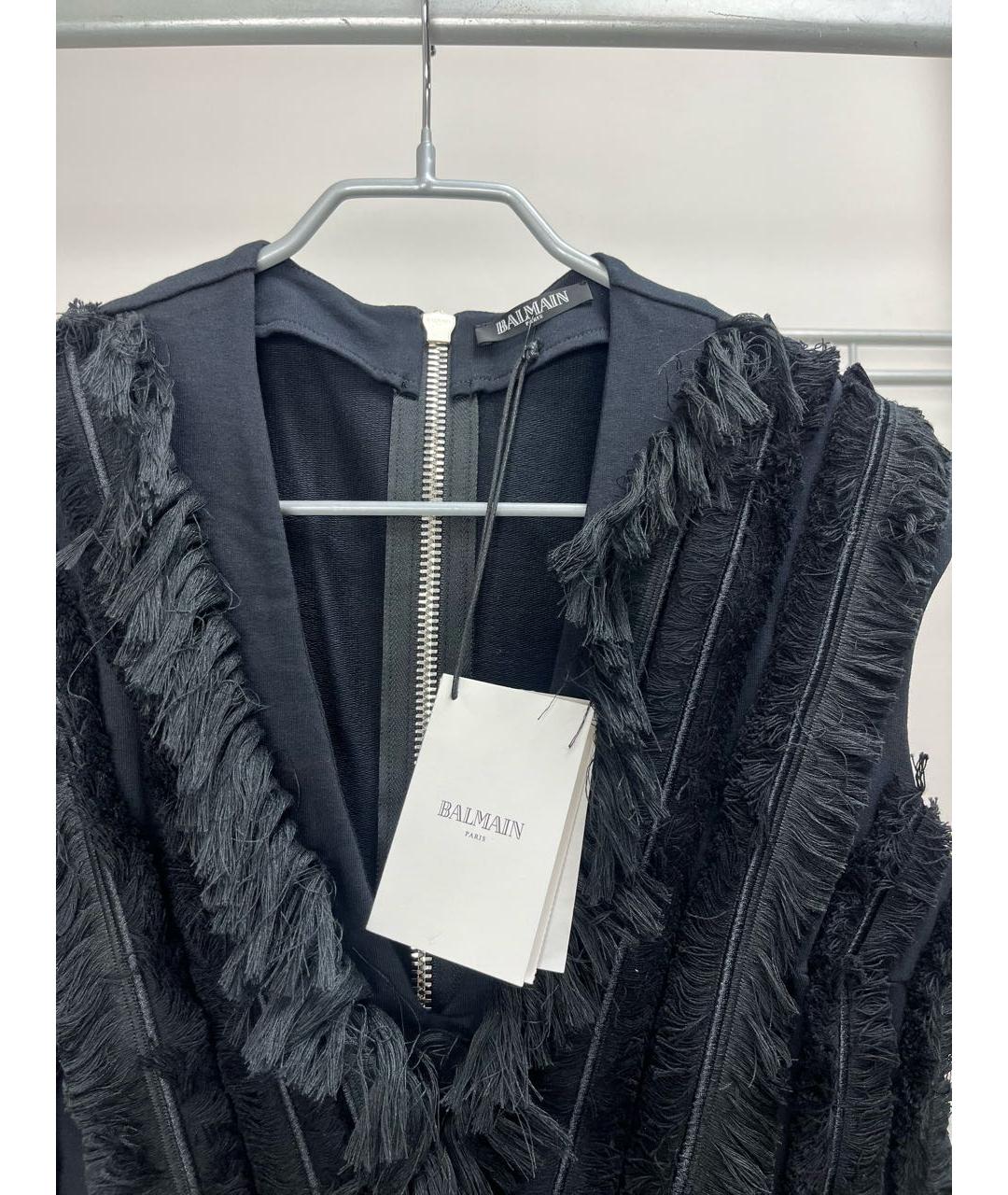 BALMAIN Черное хлопковое коктейльное платье, фото 2