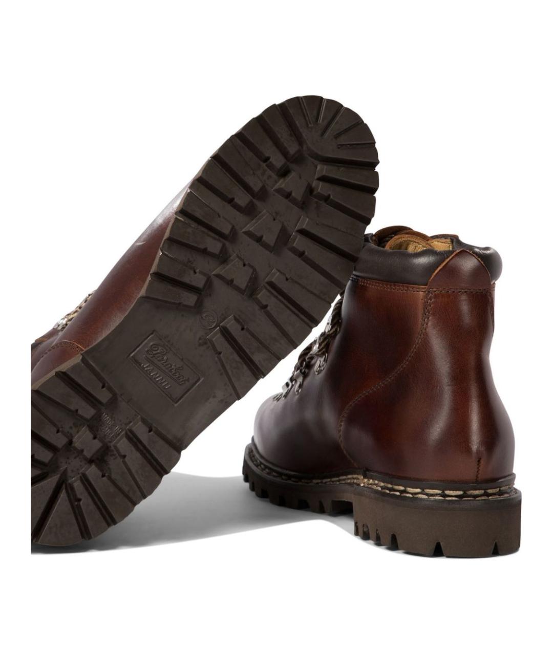 PARABOOT Коричневые кожаные высокие ботинки, фото 5