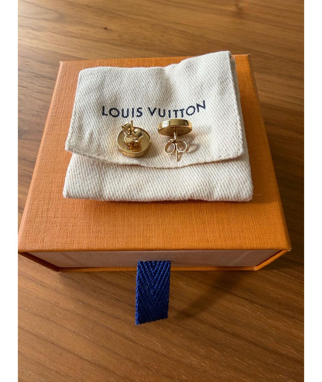 LOUIS VUITTON Золотые металлические серьги, фото 3