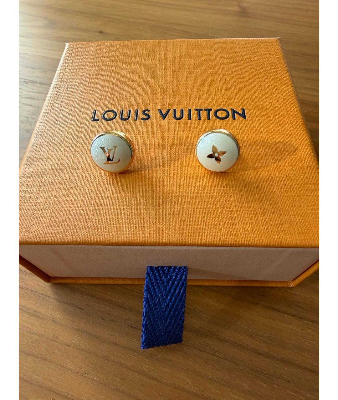 LOUIS VUITTON Золотые металлические серьги, фото 5