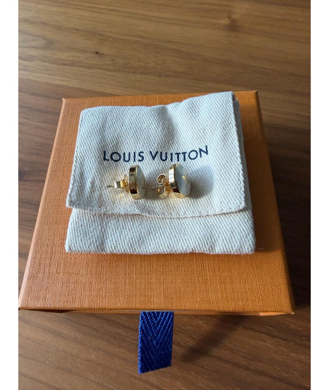 LOUIS VUITTON Золотые металлические серьги, фото 2