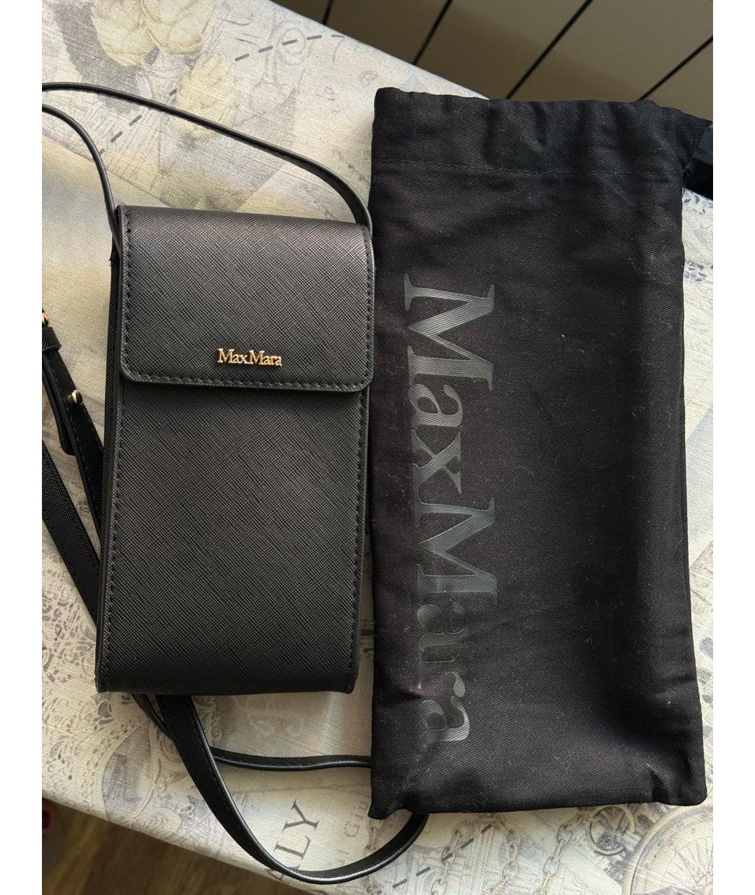 MAX MARA Черная сумка через плечо из искусственной кожи, фото 3