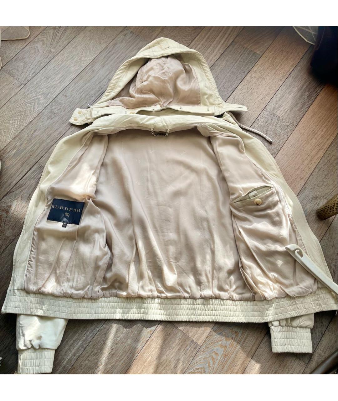 BURBERRY Бежевая кожаная куртка, фото 4