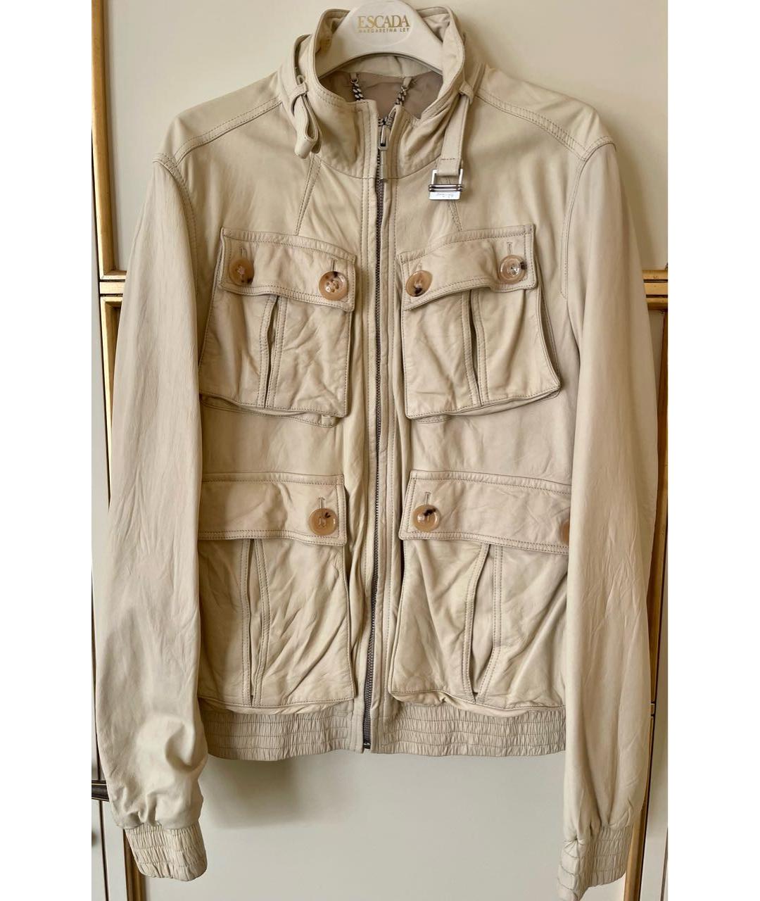 BURBERRY Бежевая кожаная куртка, фото 6