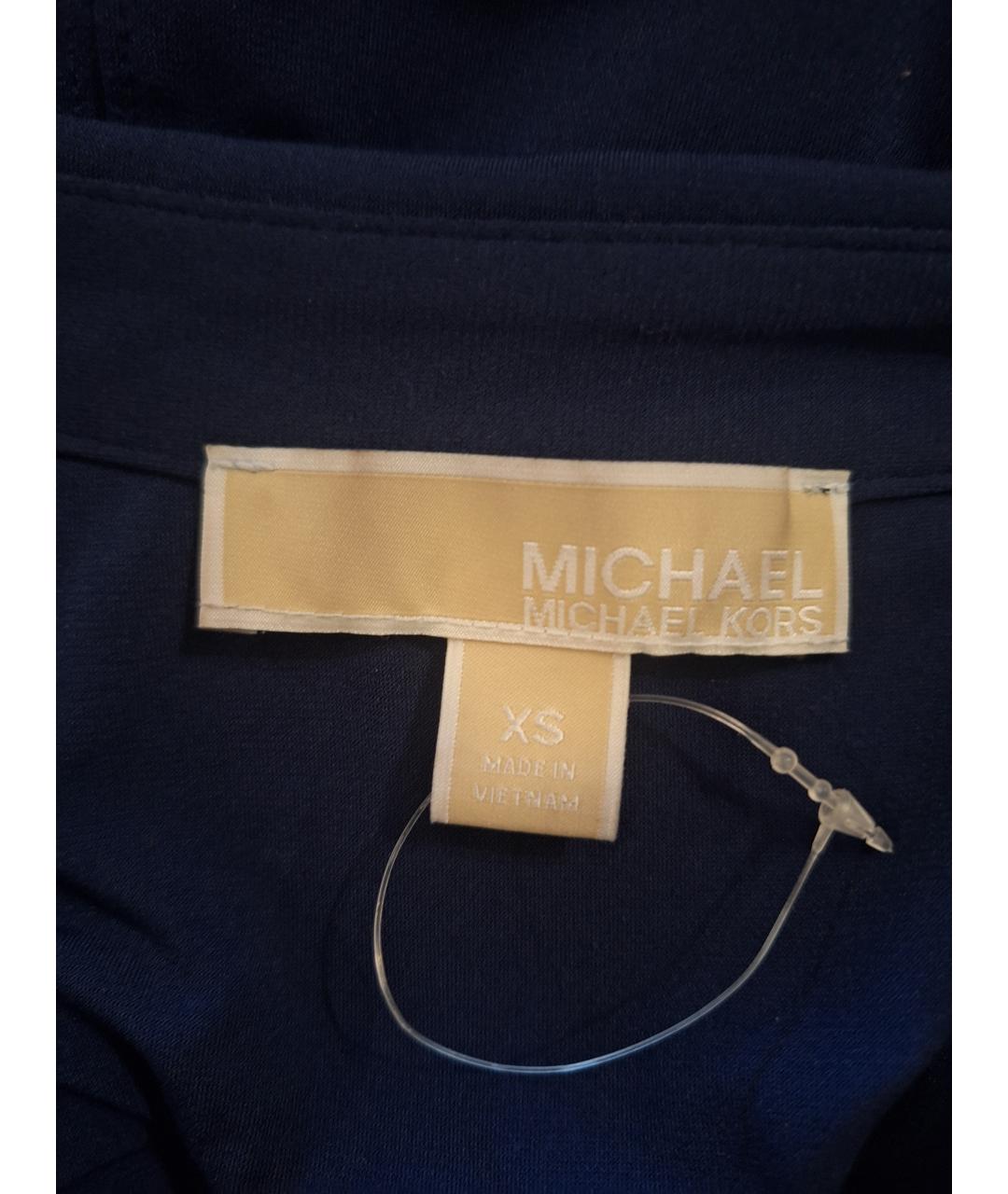 MICHAEL KORS Темно-синее вискозное коктейльное платье, фото 3