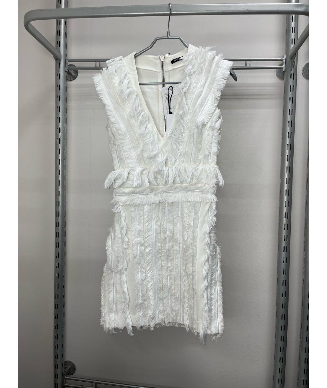 BALMAIN Белое хлопковое коктейльное платье, фото 5