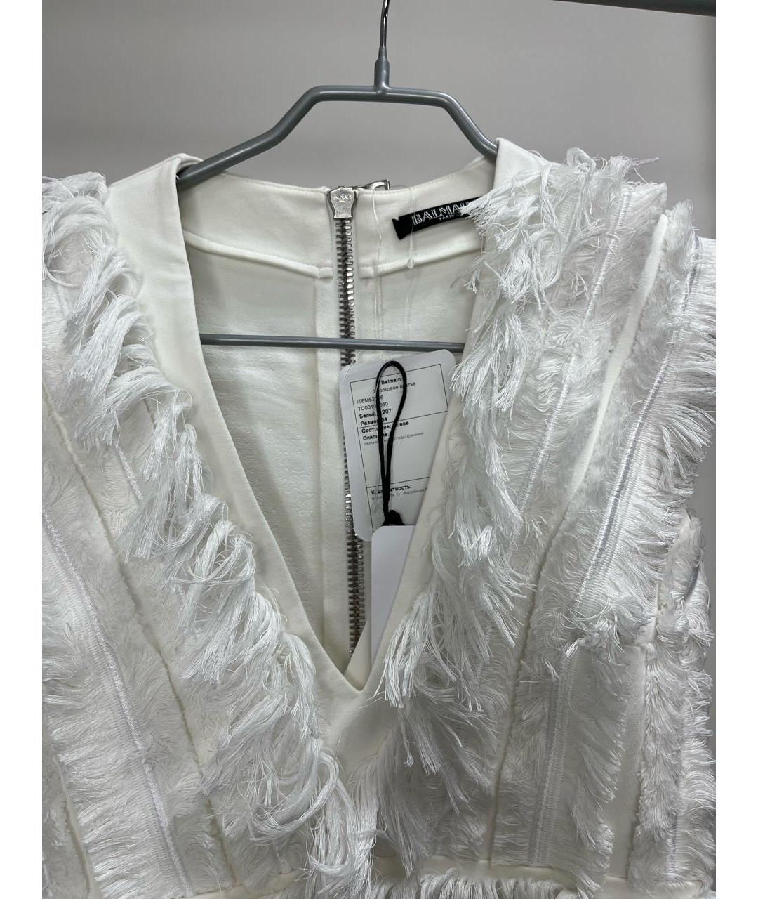BALMAIN Белое хлопковое коктейльное платье, фото 2