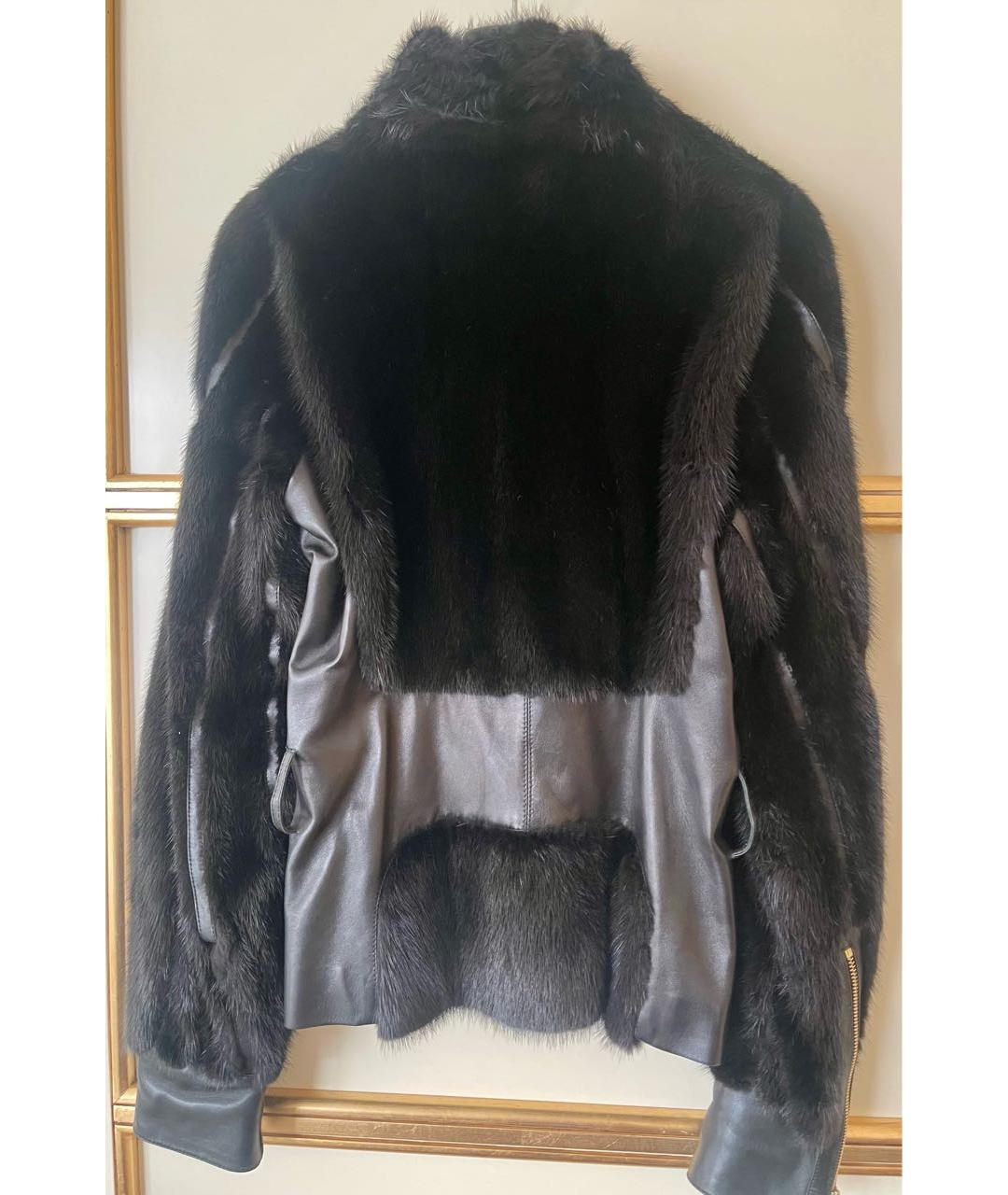 ROBERTO CAVALLI Черная кожаная куртка, фото 2