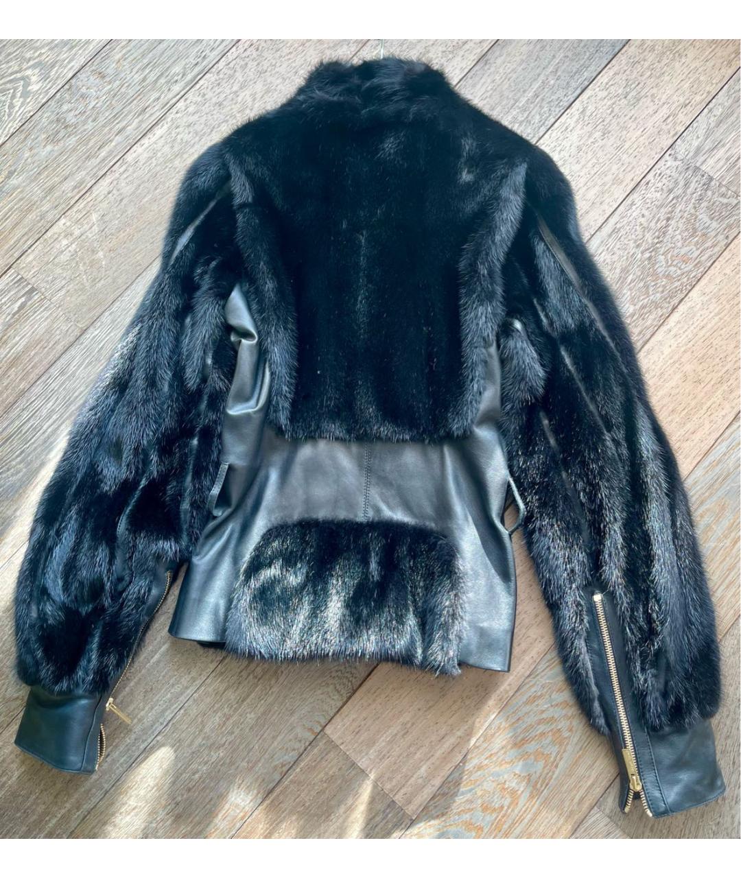 ROBERTO CAVALLI Черная кожаная куртка, фото 4