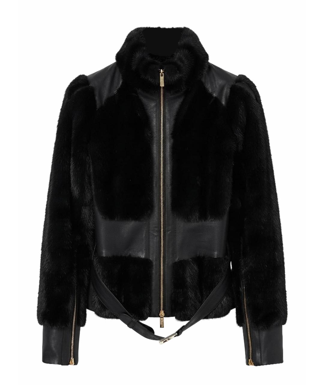 ROBERTO CAVALLI Черная кожаная куртка, фото 1