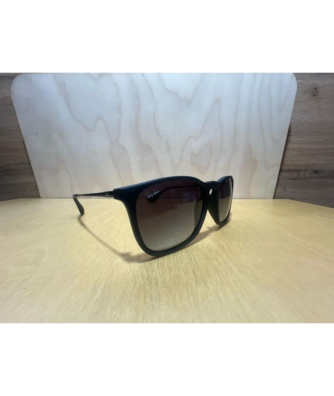 RAY BAN Черные пластиковые солнцезащитные очки, фото 2
