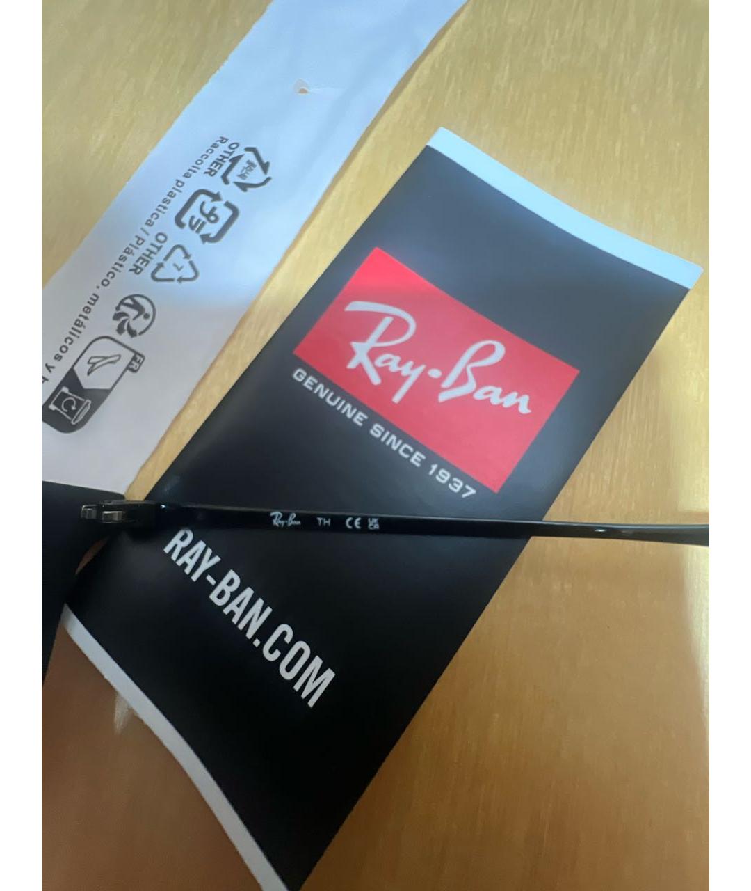 RAY BAN Черные пластиковые солнцезащитные очки, фото 8