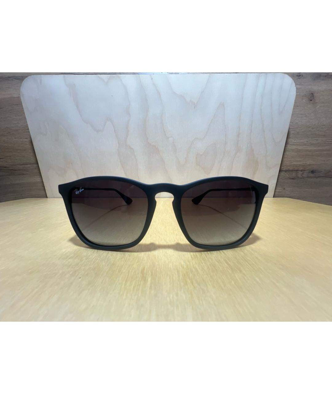 RAY BAN Черные пластиковые солнцезащитные очки, фото 9