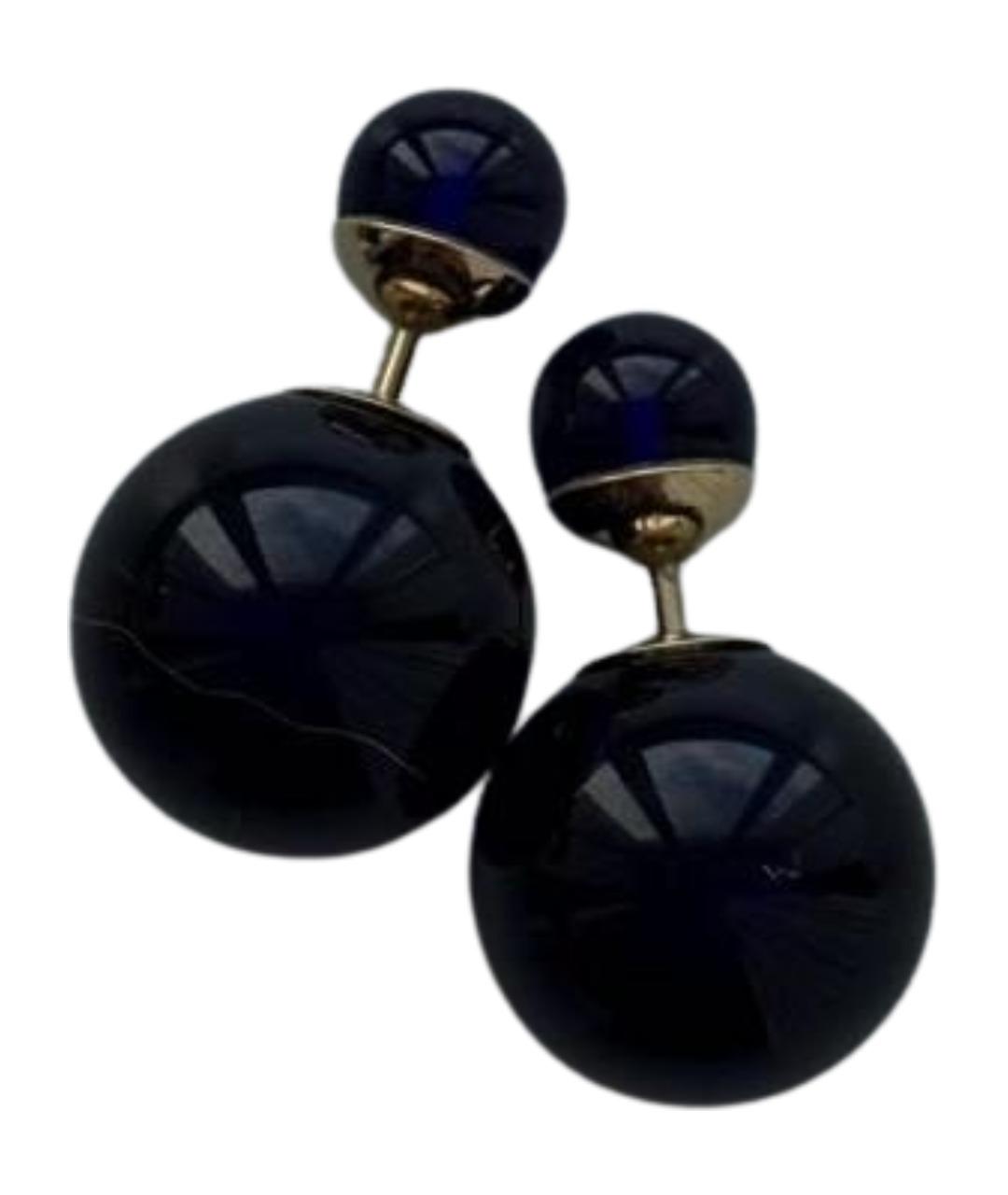 CHRISTIAN DIOR Темно-синие пластиковые серьги, фото 1