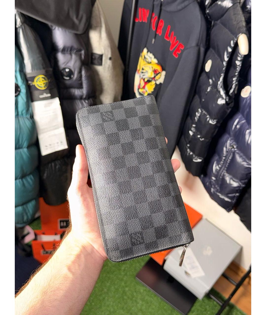LOUIS VUITTON Антрацитовая папка для документов из канвы, фото 2