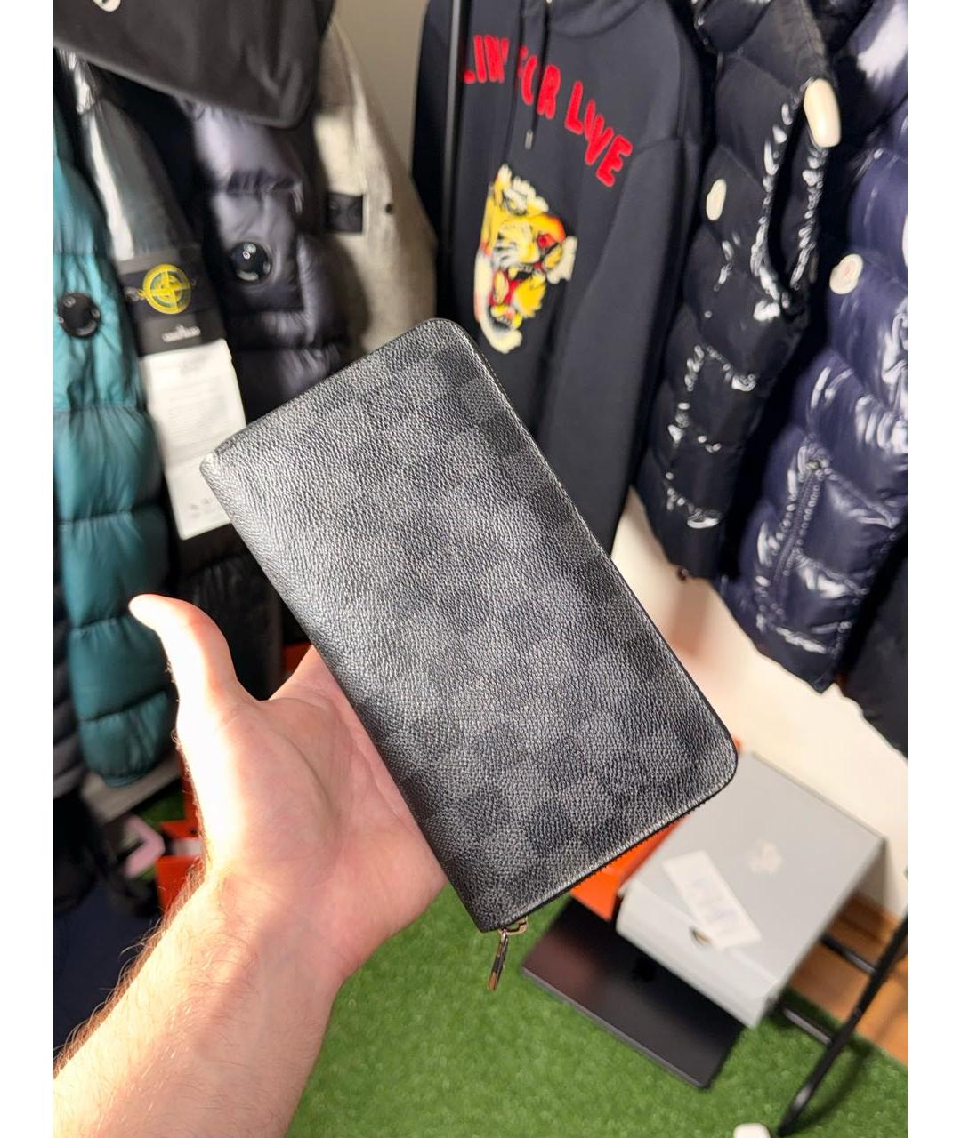 LOUIS VUITTON Антрацитовая папка для документов из канвы, фото 5