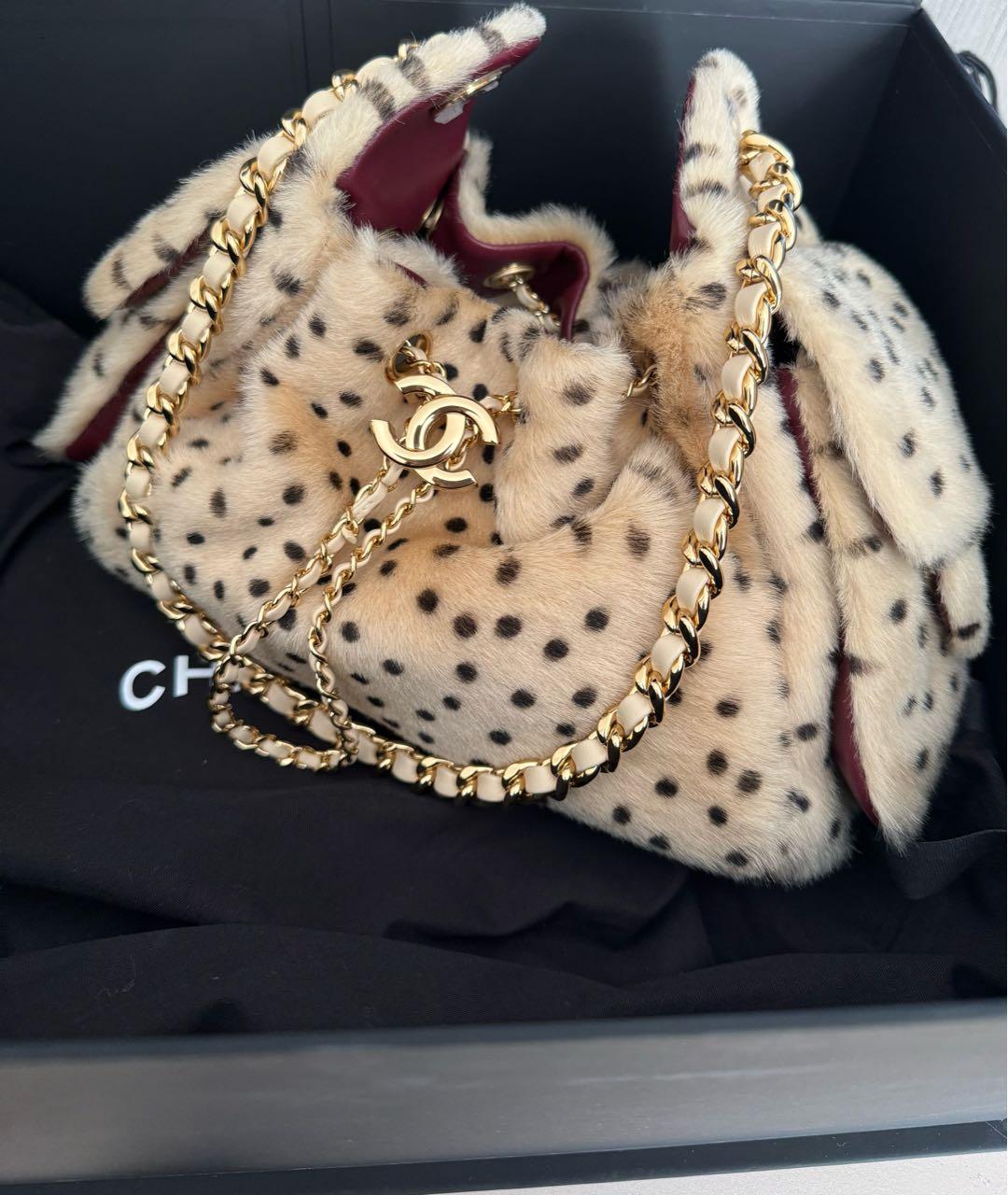 CHANEL Бежевая шерстяная сумка через плечо, фото 7