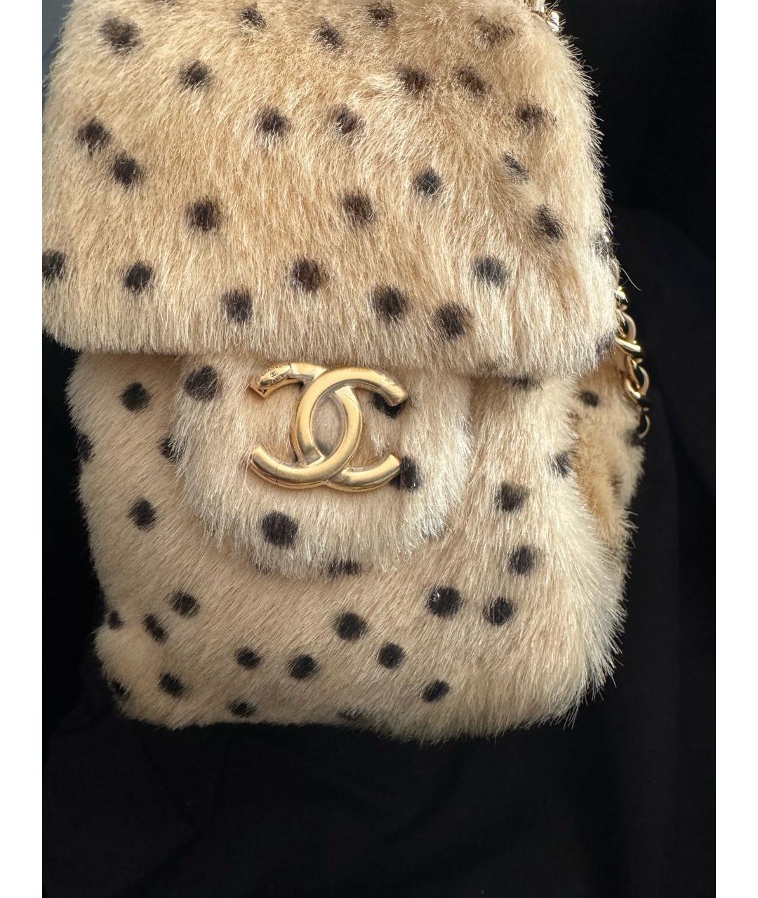 CHANEL Бежевая шерстяная сумка через плечо, фото 2