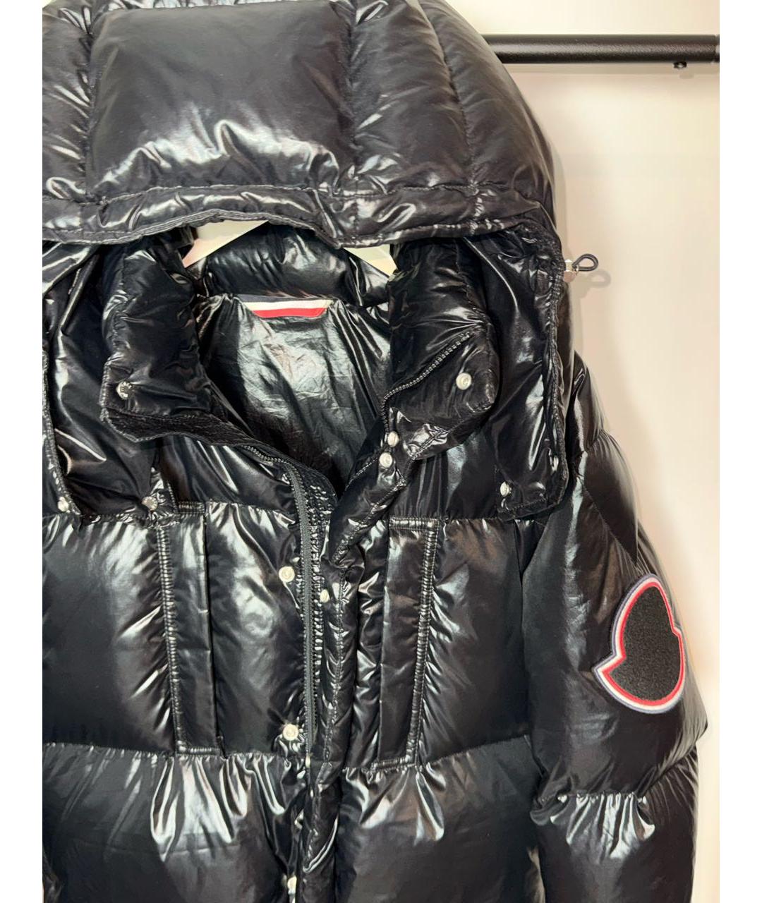 MONCLER Черный пуховик, фото 4