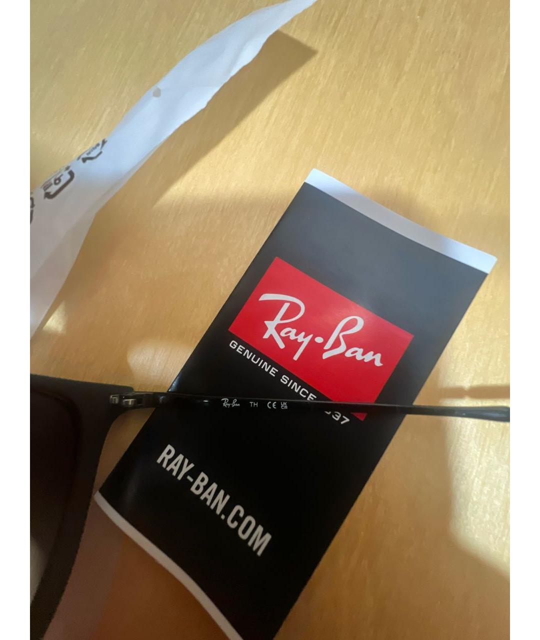 RAY BAN Черные пластиковые солнцезащитные очки, фото 7