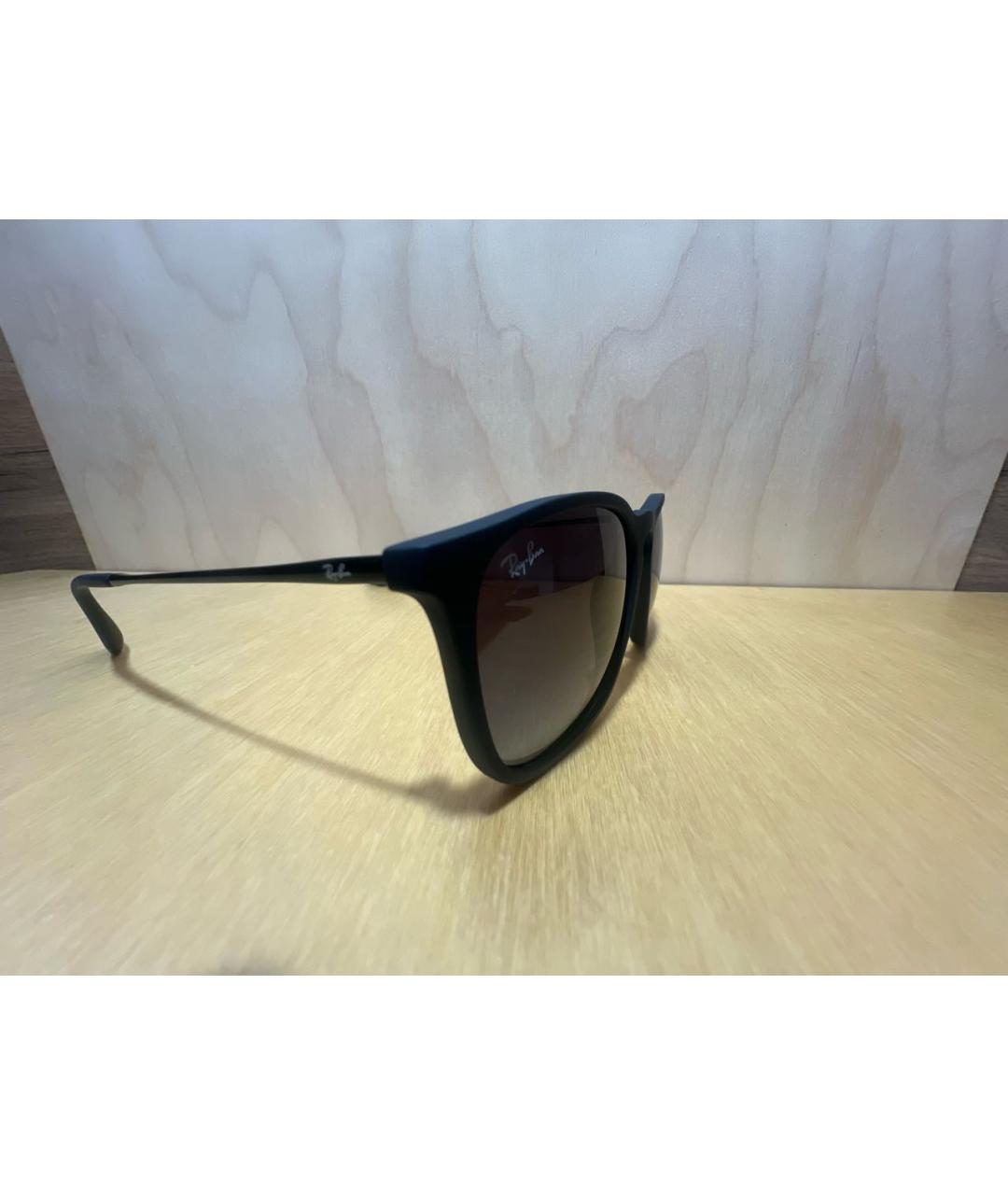 RAY BAN Черные пластиковые солнцезащитные очки, фото 2