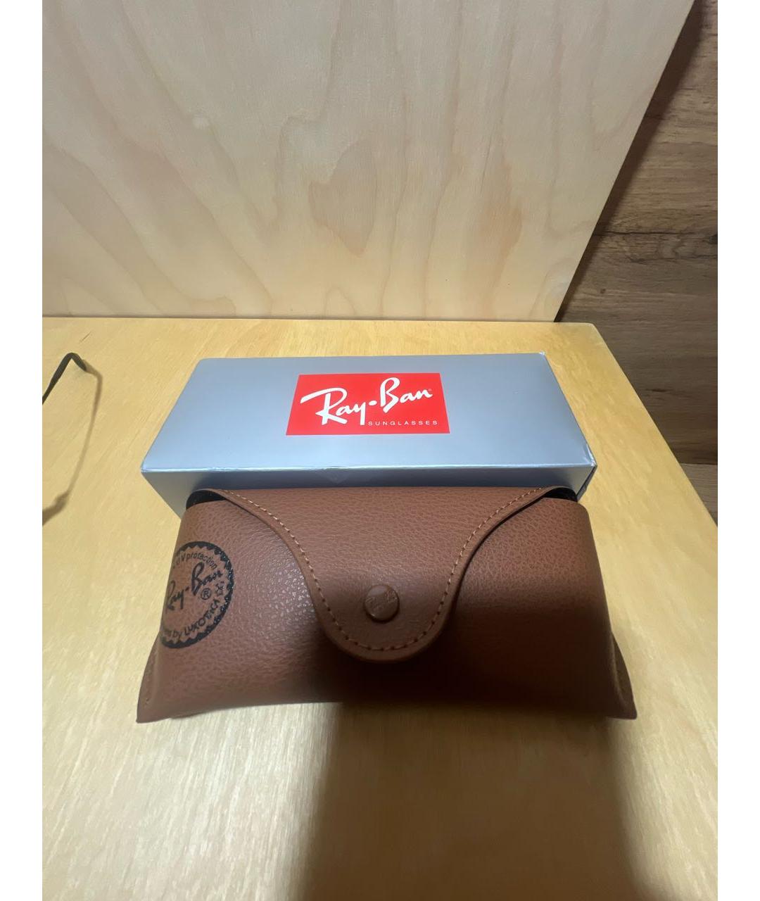 RAY BAN Черные пластиковые солнцезащитные очки, фото 4