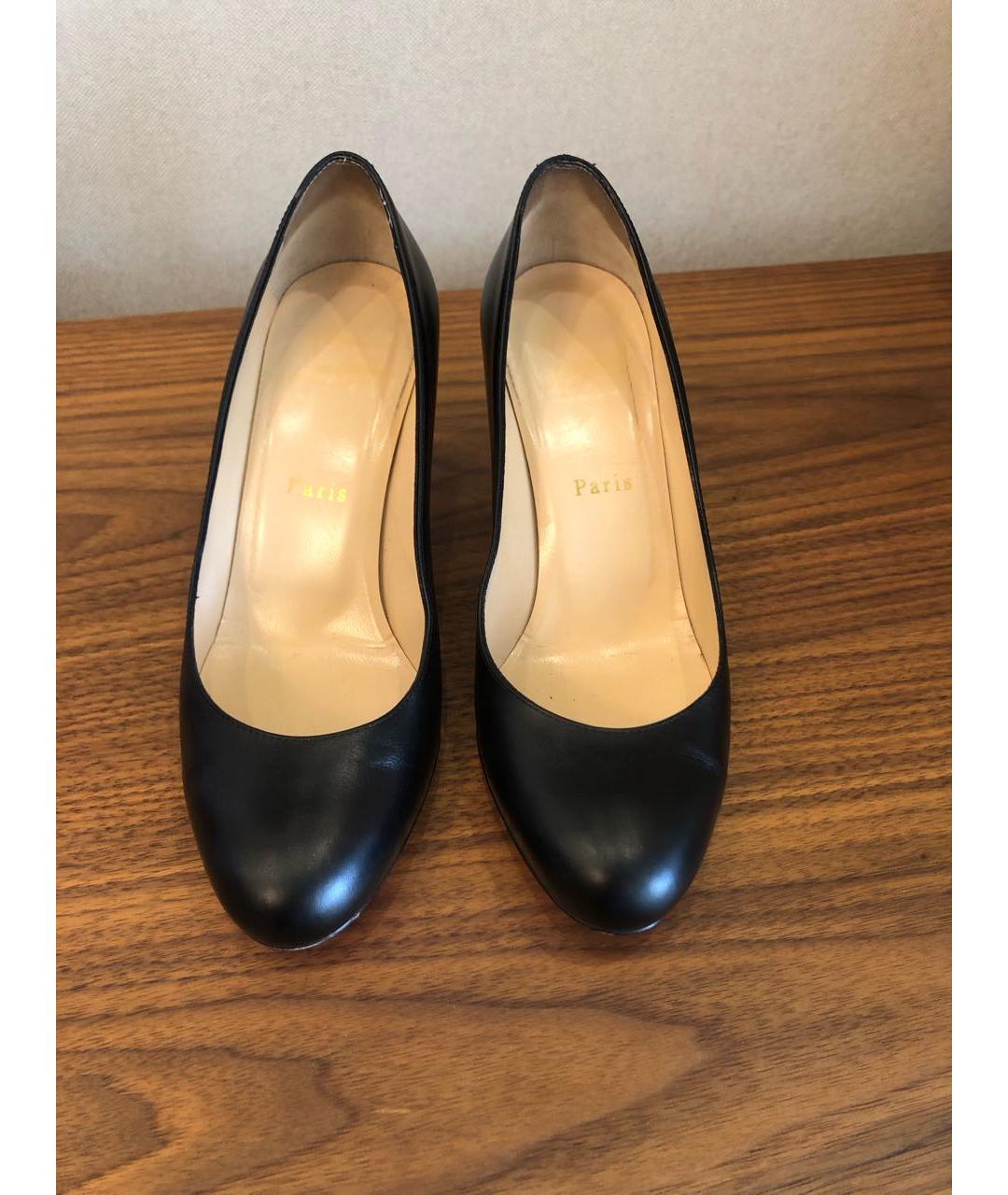 CHRISTIAN LOUBOUTIN Черные кожаные туфли, фото 2