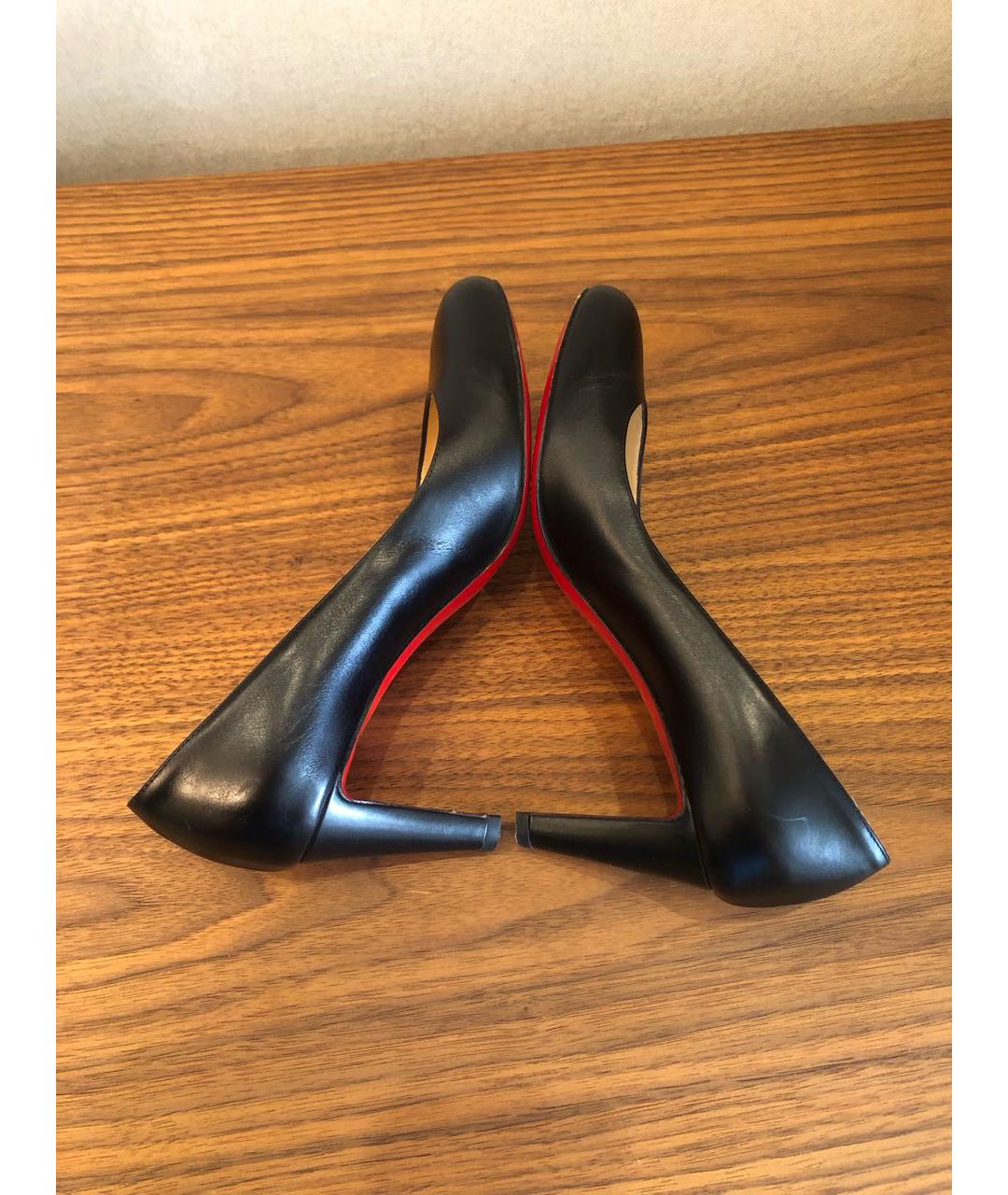 CHRISTIAN LOUBOUTIN Черные кожаные туфли, фото 4