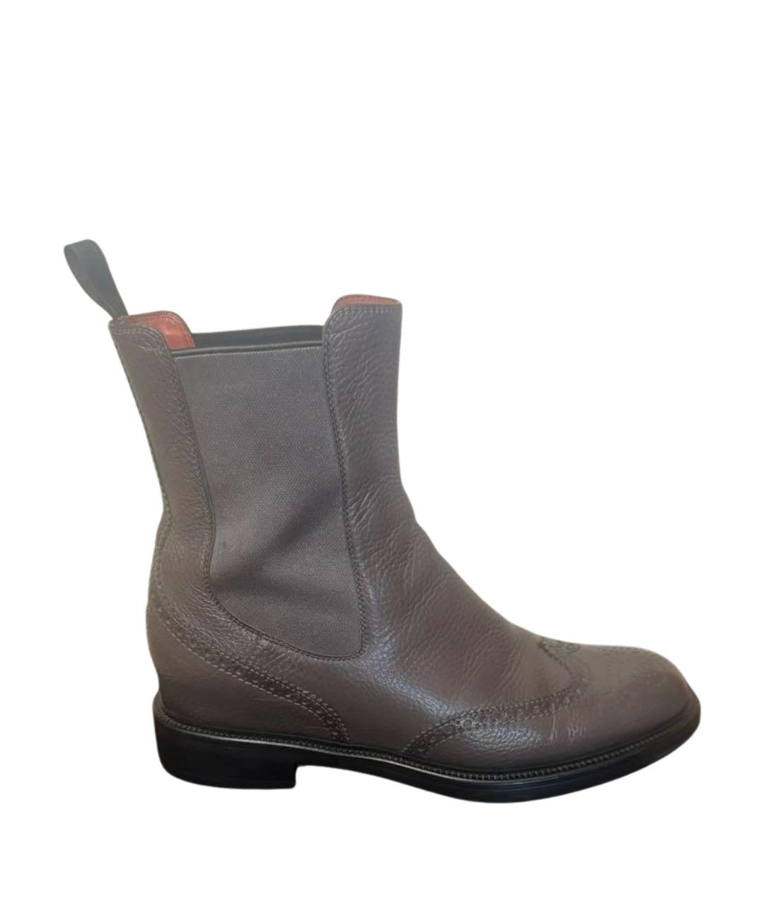 SANTONI Коричневые кожаные ботинки, фото 1