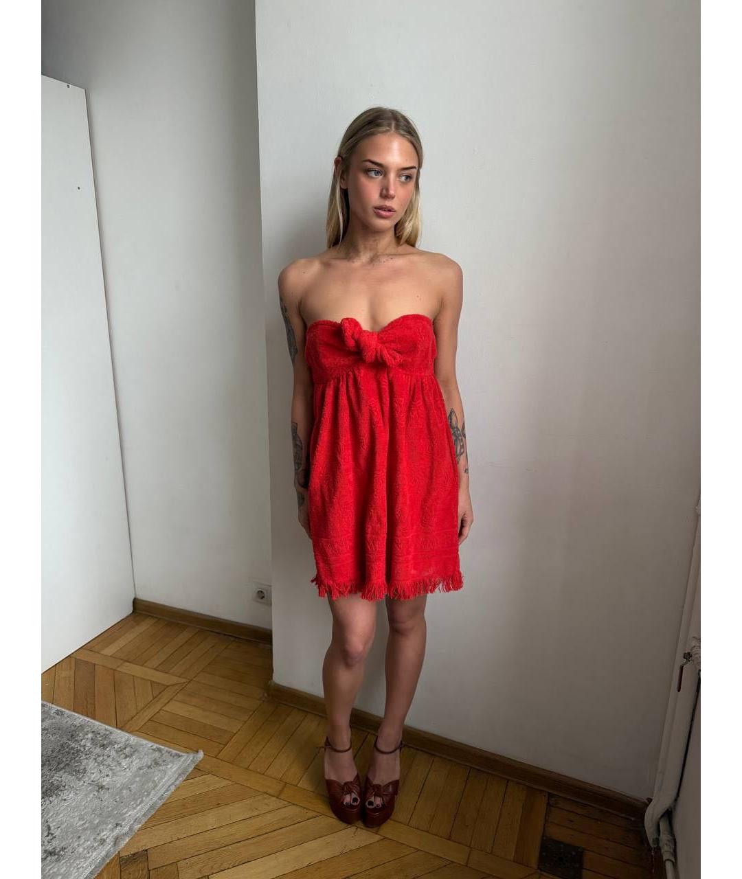 ZIMMERMANN Красное хлопковое платье, фото 3