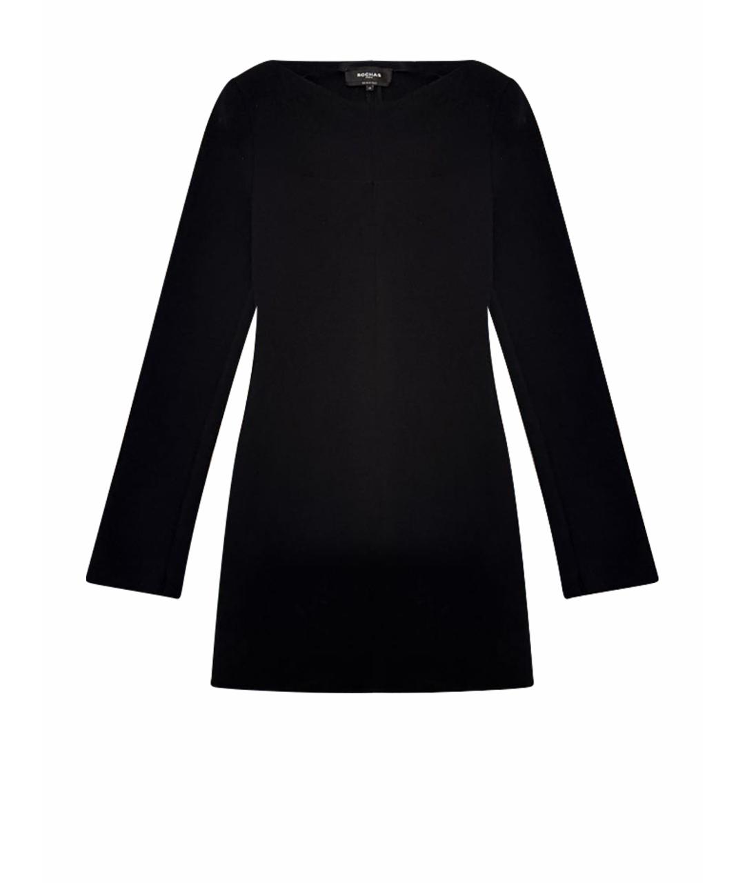 ROCHAS Черное шерстяное коктейльное платье, фото 1