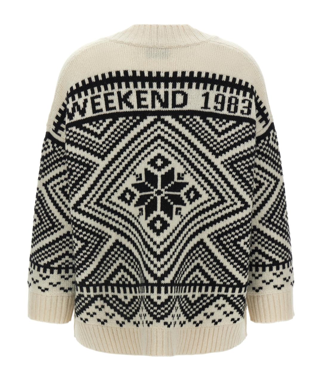 WEEKEND MAX MARA Белый шерстяной кардиган, фото 2